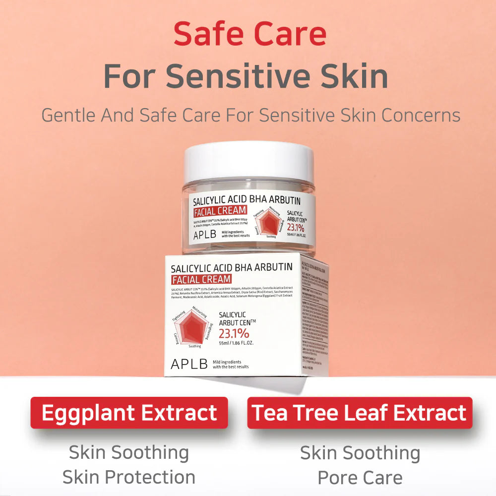 Kirkastav ja taastav näokreem salitsüülhappe ja arbutiiniga APLB Salicylic Acid BHA Arbutin Facial Cream