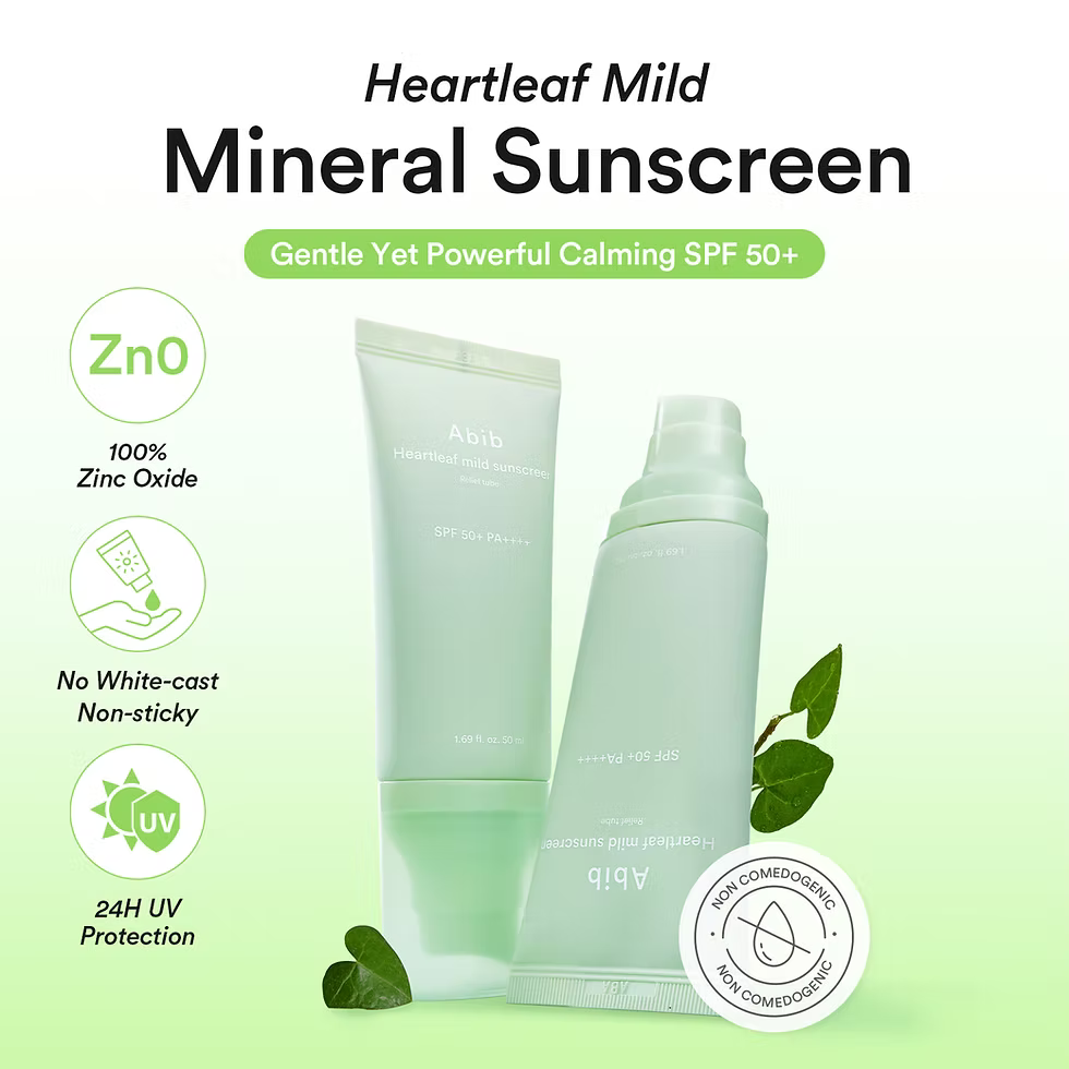Abib Heartleaf Mild Sunscreen Relief Tube