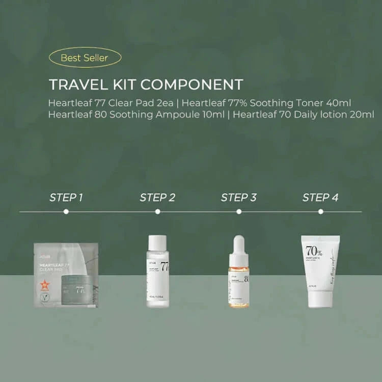 Mini iepakojumu komplekts Anua Heartleaf Soothing Trial Kit