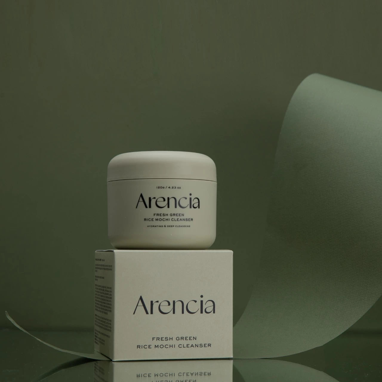 Attīrošs līdzeklis ar zaļo tēju un Āzijas centellu Arencia Fresh Green Rice Mochi Cleanser