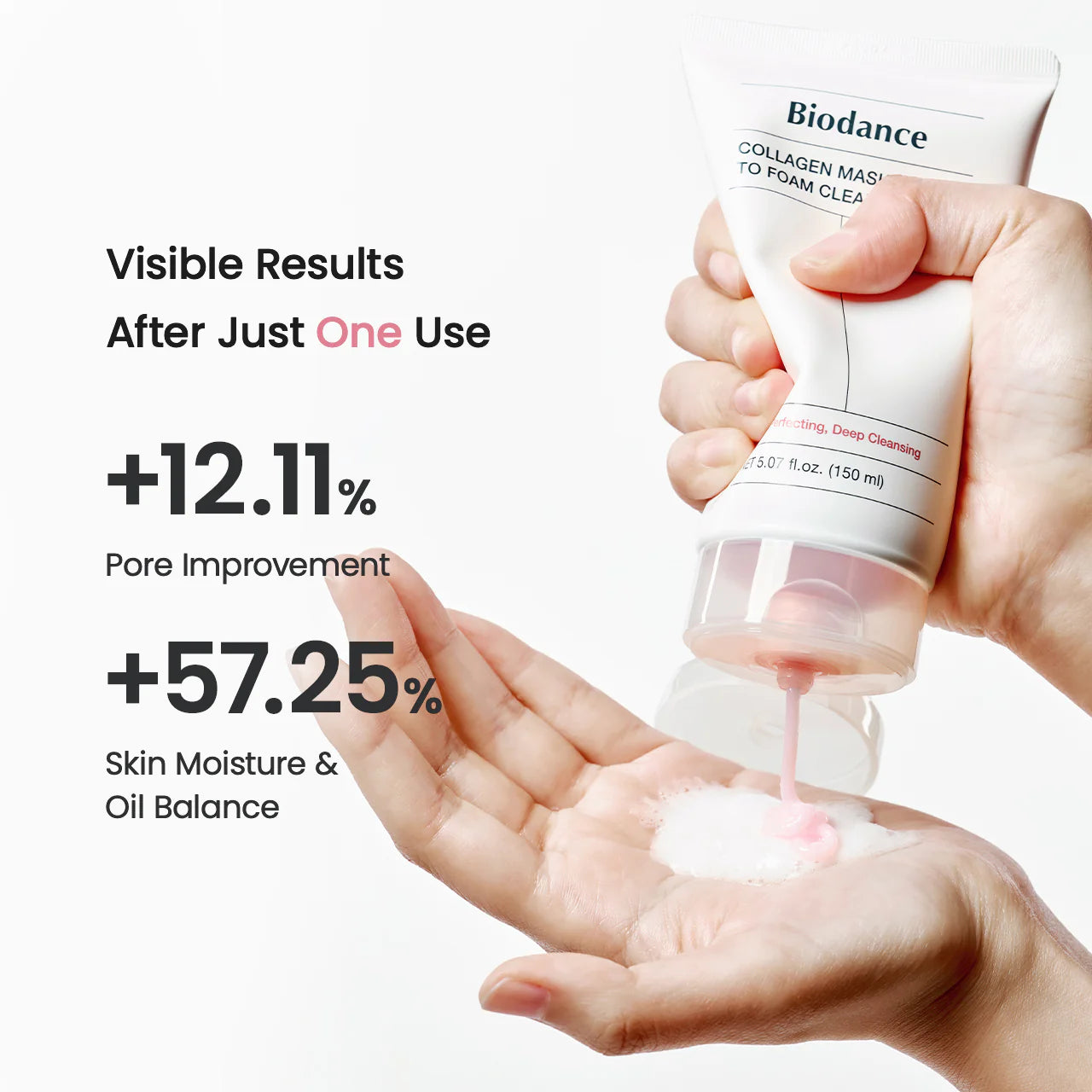 Kolagēna maska-putas maigai sejas attīrīšanai Biodance Collagen Mask to Foam Cleanser