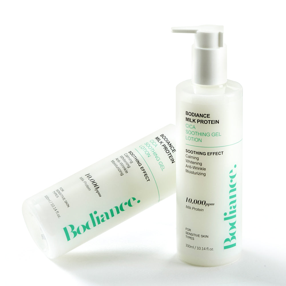 Nomierinošs gēla losjons Bodiance Milk Protein Cica Soothing Gel Lotion