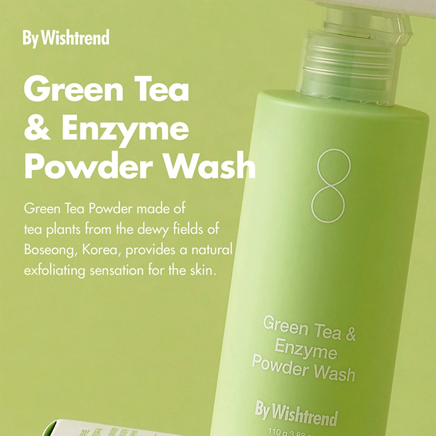 Enzīmu pūderis ar zaļo tēju maigai ādas attīrīšanai By Wishtrend Green Tea & Enzyme Powder Wash