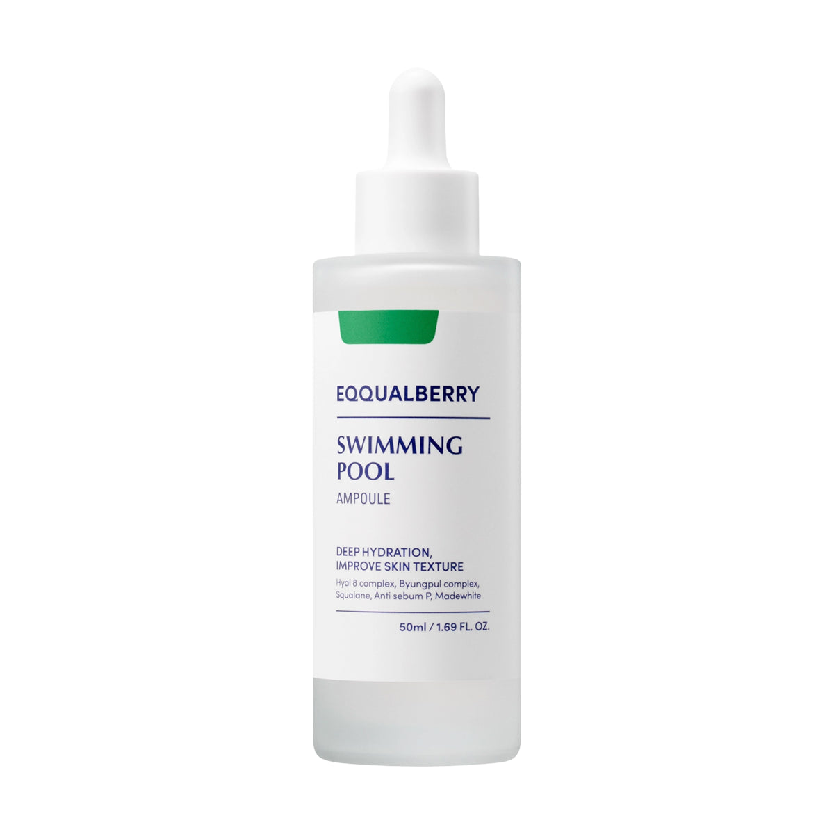 Dziļi mitrinoša un nomierinoša sejas ampula EQQUALBERRY Swimming Pool Ampoule