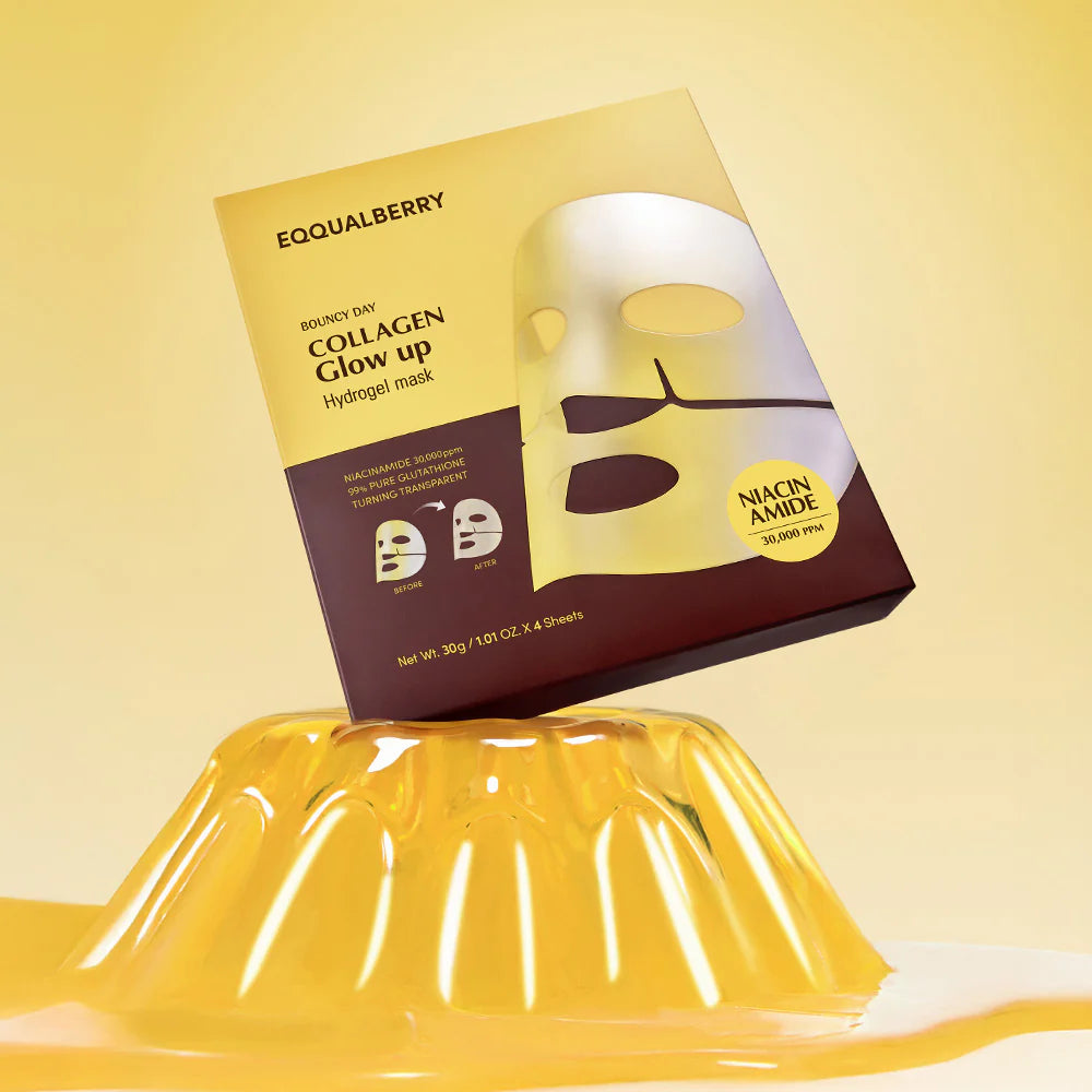 Kolagēna hidrogēla maska mirdzošai ādai EQQUALBERRY Collagen Glow Up Hydrogel Mask