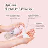 Mitrinošas putiņas sejas ādas attīrīšanai Hanskin Real Complexion Hyaluron Bubble Pop Cleanser