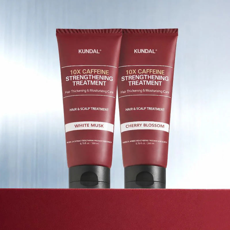Stiprinošs matu kopšanas līdzeklis Kundal 10X Caffeine Strengthening Treatment Cherry Blossom