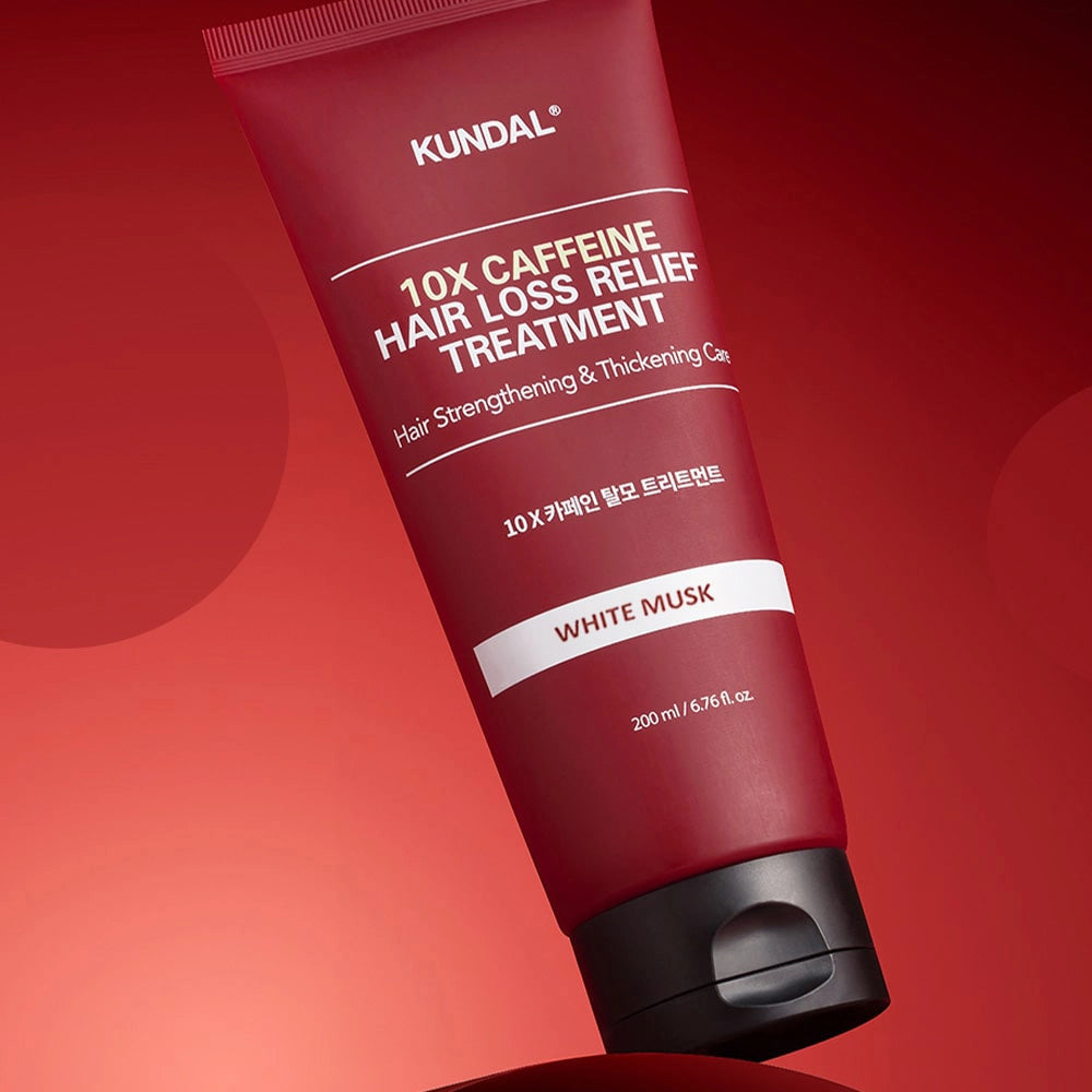 Stiprinošs matu kopšanas līdzeklis Kundal 10X Caffeine Strengthening Treatment White Musk