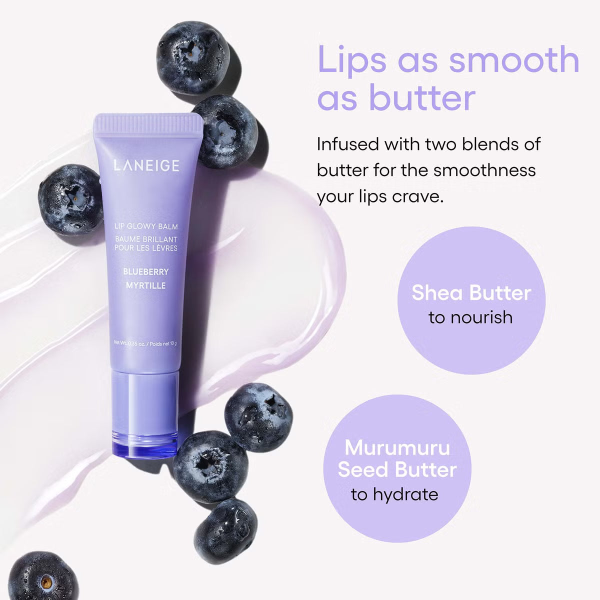 Mitrinošs lūpu balzam Laneige Lip Glowy Balm Blueberry