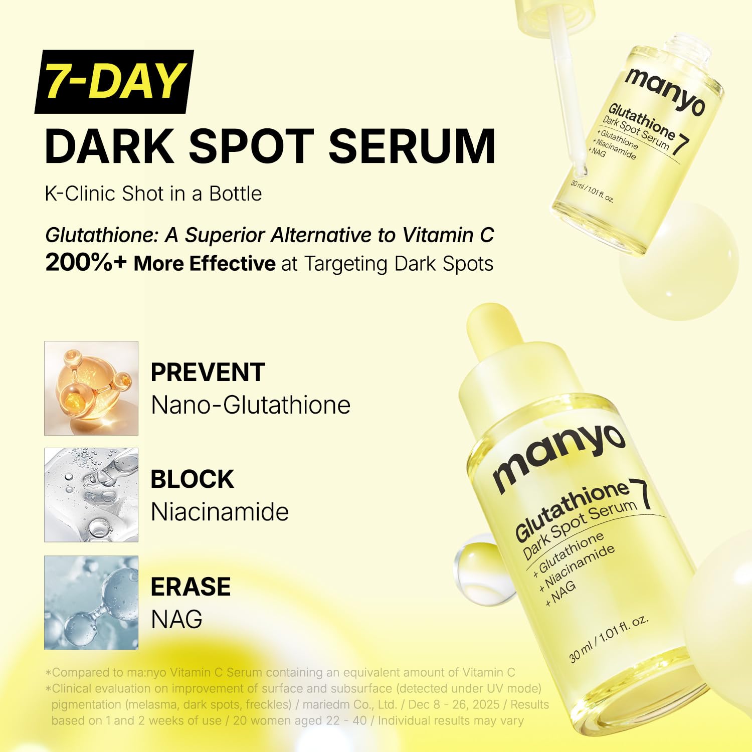 Serums pret pigmentācijas plankumiem Manyo Glutathione 7 Dark Spot Serum