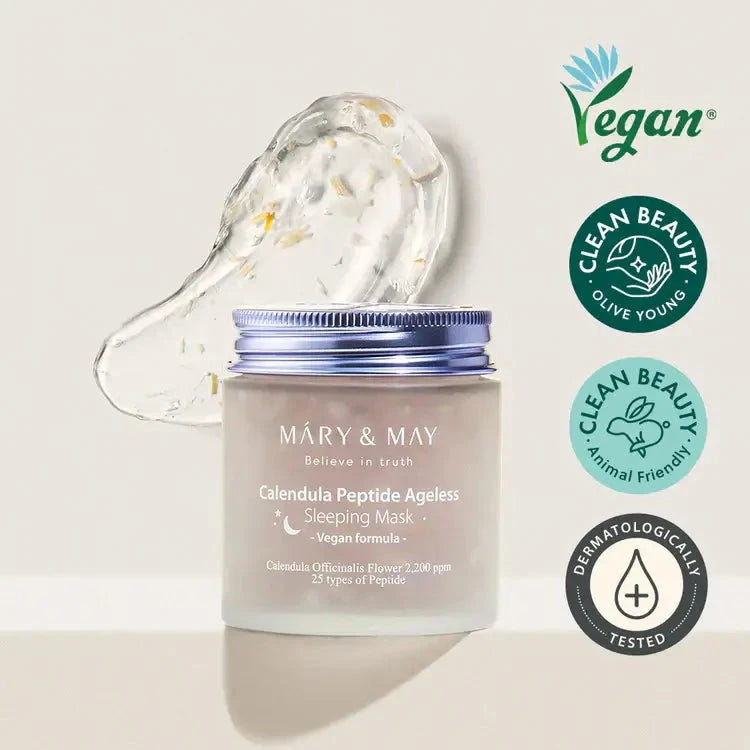 Mary&May Calendula Peptide Ageless Sleeping Mask - kliņģerītes un peptīdu pretvecuma miega maska