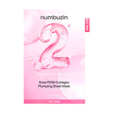 Sejas maska ar PDRN un kolagēnu Numbuzin No.2 Rose PDRN Collagen Plumping Sheet Mask