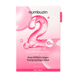 Sejas maska ar PDRN un kolagēnu Numbuzin No.2 Rose PDRN Collagen Plumping Sheet Mask
