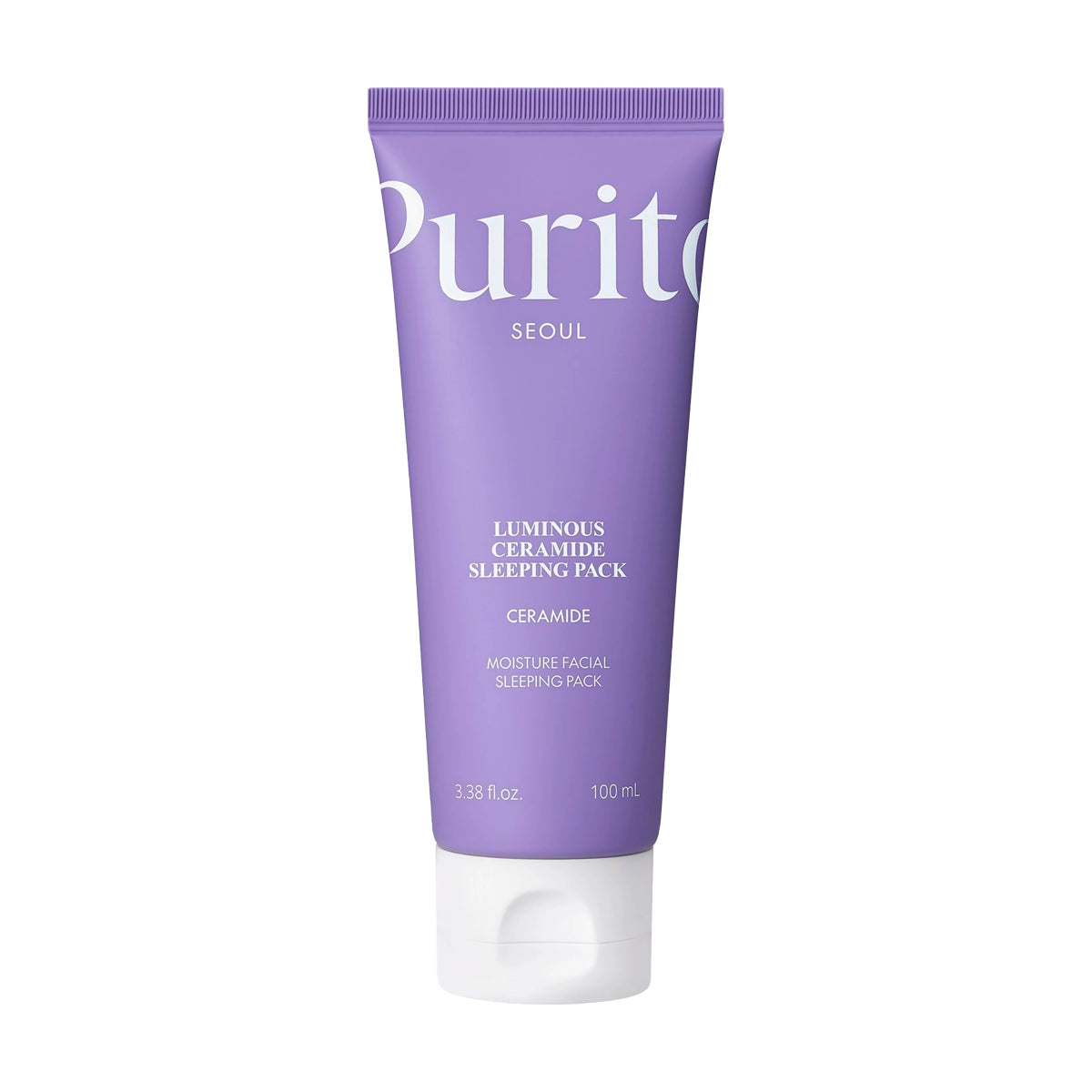 Nomierinoša nakts maska sejai ar Āzijas centellu Purito Luminous Ceramide Sleeping Pack