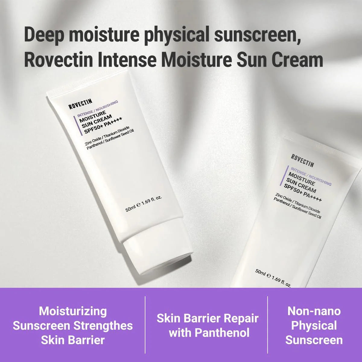 Mitrinošs saules aizsargkrēms ROVECTIN Intense Moisture Sun Cream SPF50+ PA++++