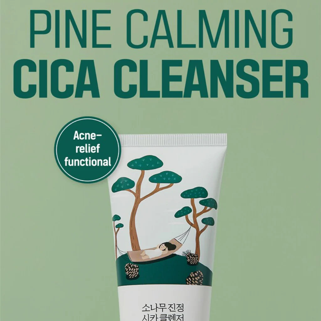 Nomierinošs sejas mazgāšanas līdzeklis Round Lab Pine Calming Cica Cleanser
