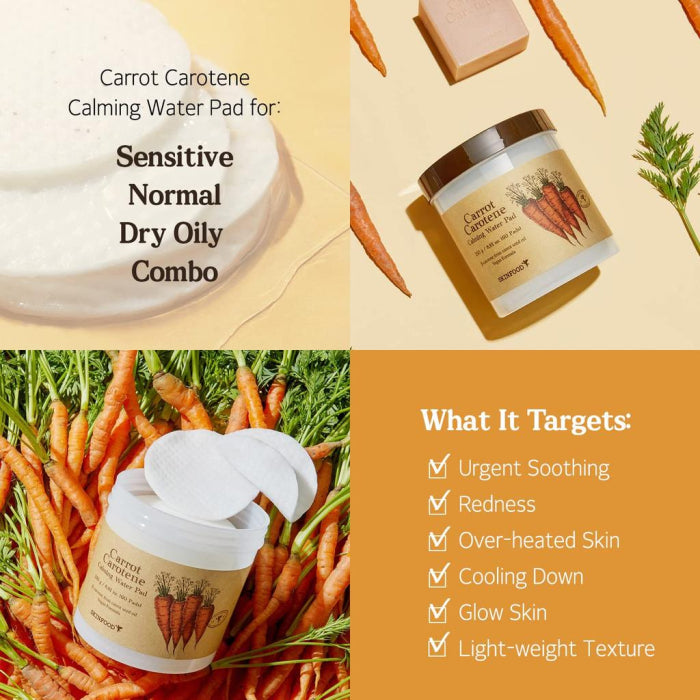 Tonizējoši spilventiņi Skinfood Carrot Carotene Calming Water Pad