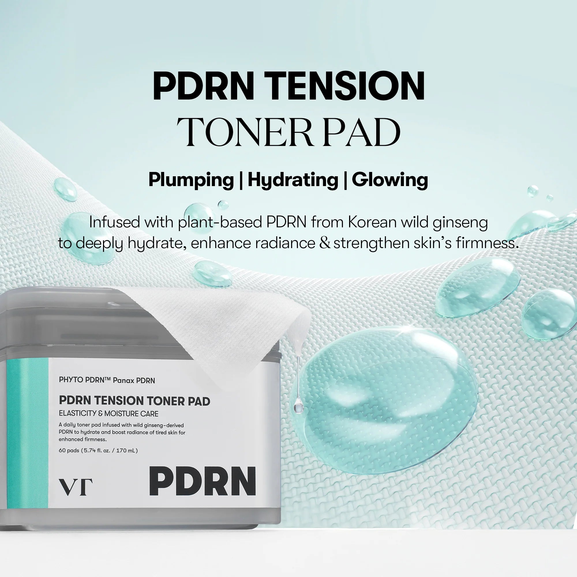Tonizējoši spilventiņi ar PDRN VT Cosmetics PDRN Tension Toner Pad