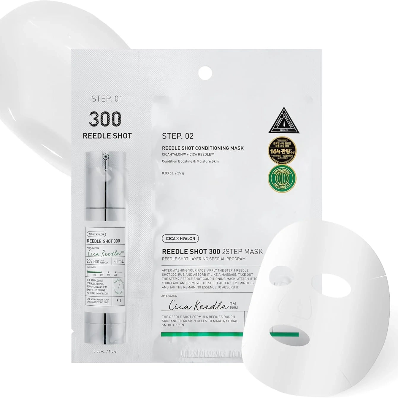 Intensīva divu tekstūru maska ar mikroadatām VT Cosmetics Reedle Shot 300 2 Step Mask