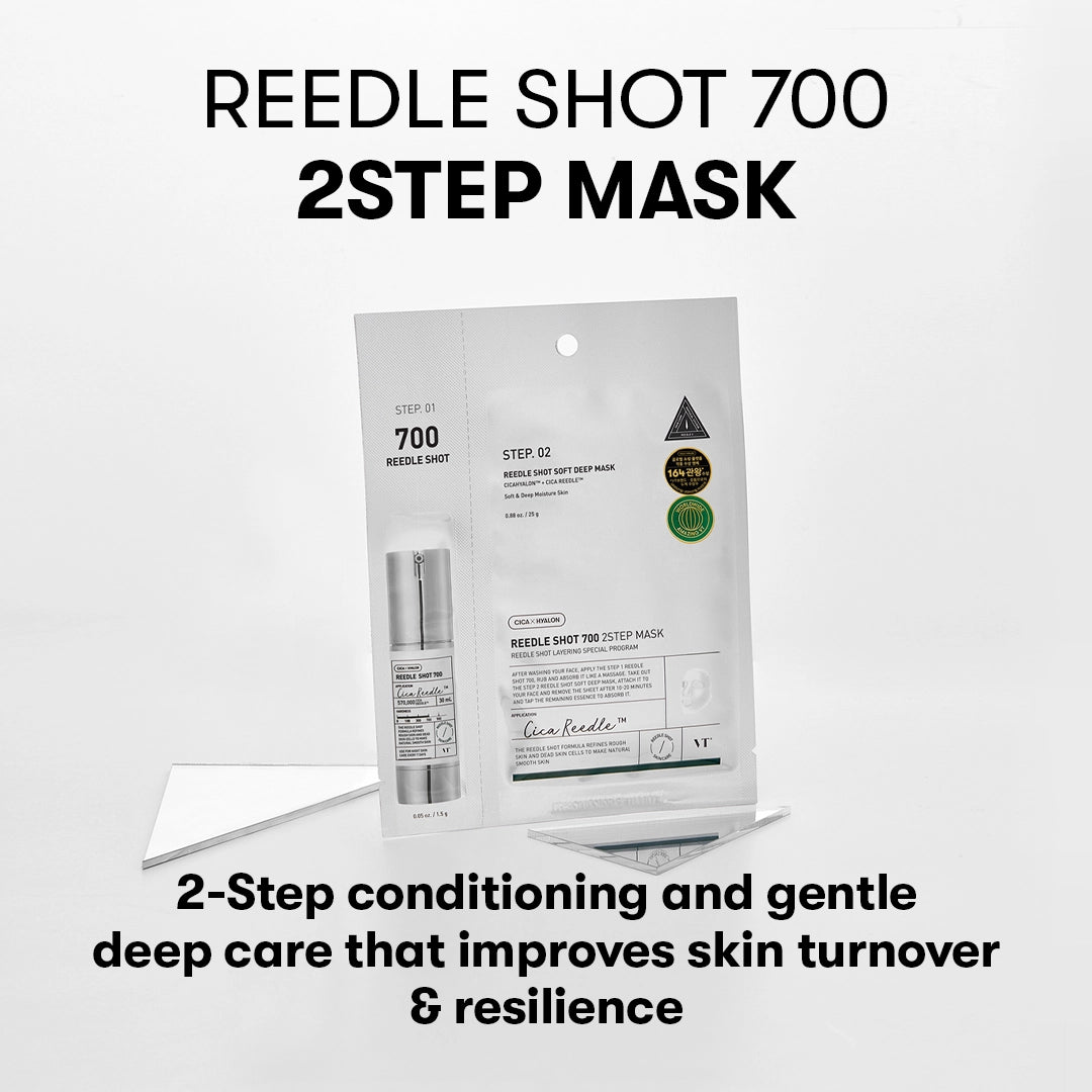 Pastiprinātas iedarbības divu tekstūru maska ar mikroadatām VT Cosmetics Reedle Shot 700 2 Step Mask