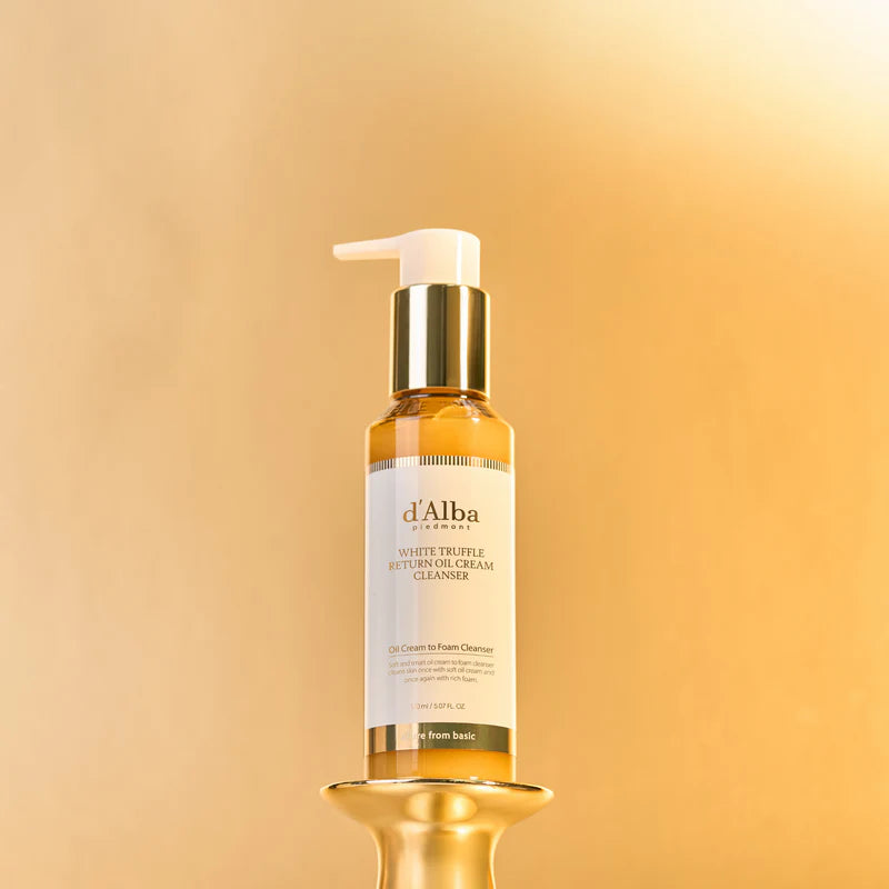 Hidrofīlā eļļa + putiņas divkāršai ādas attīrīšanai d'Alba White Truffle Return Oil Cream Cleanser