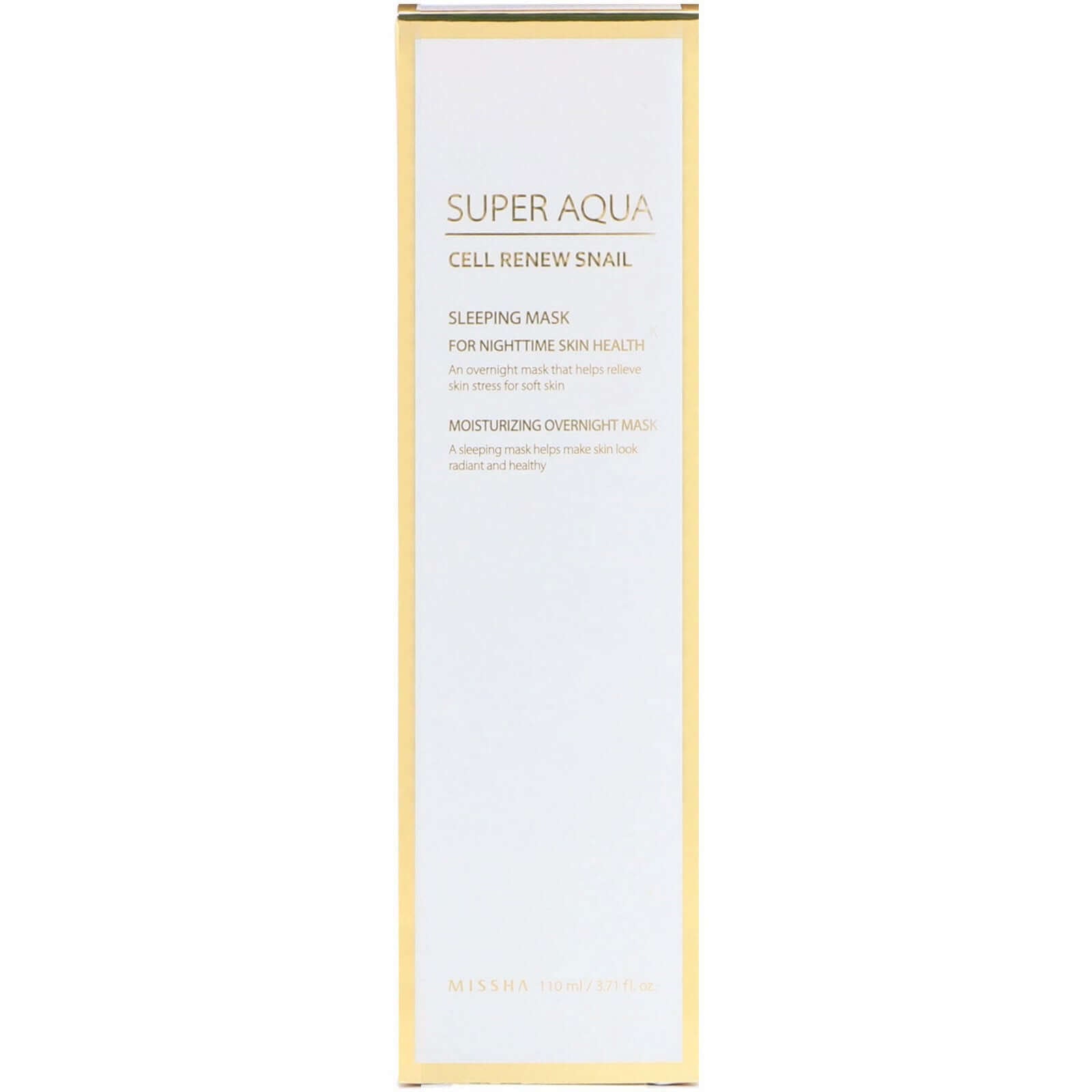 Atjaunojoša nakts sejas maska Missha Super Aqua Cell Renew Snail Sleeping Beauty Mask