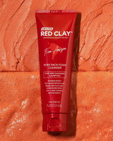 Putiņas-maska ar mālu poru attīrīšanai Missha Amazon Red Clay Pore Pack Foam Cleanser
