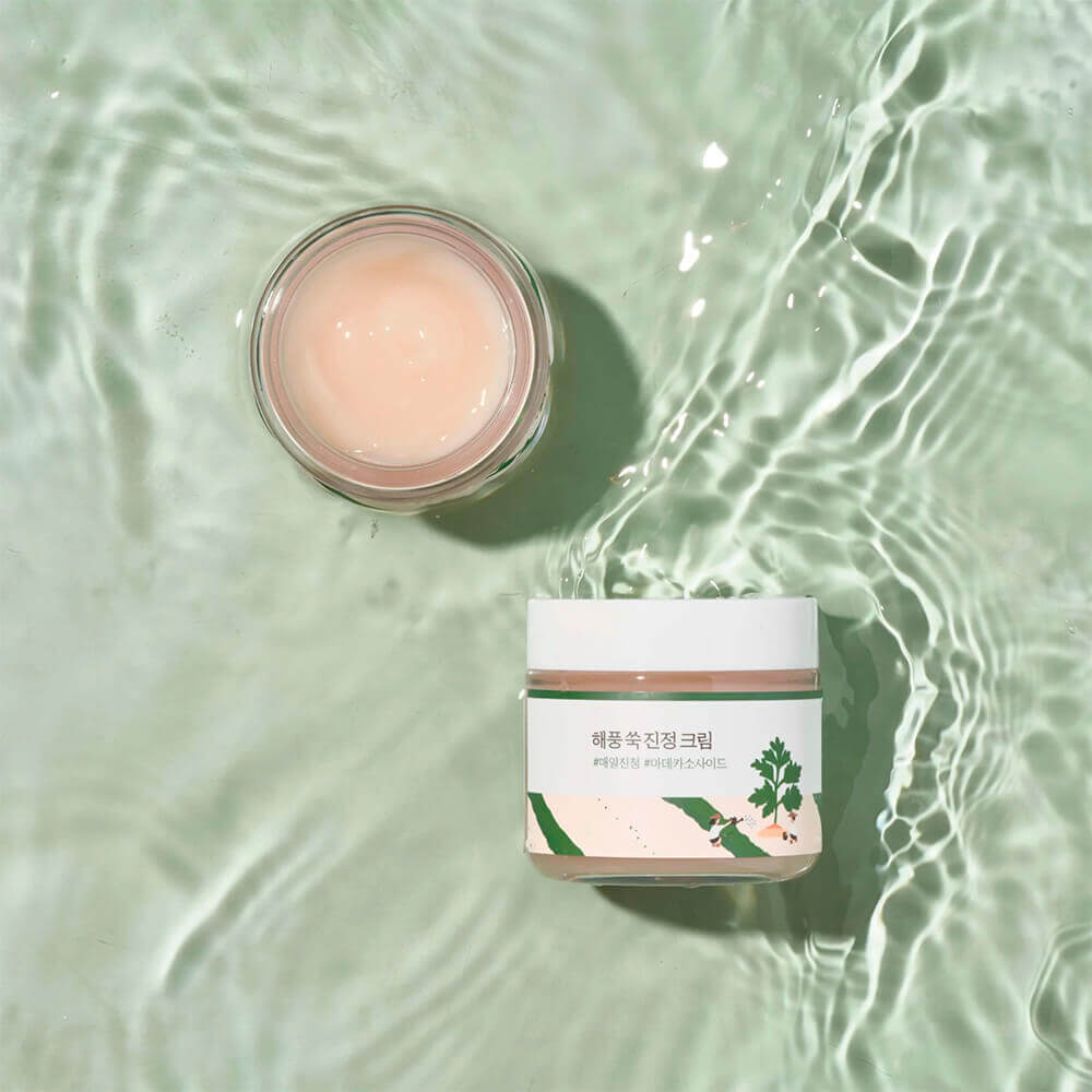 Gaisīgs nomierinošs krēms ar vībotni Round Lab Mugwort Calming Cream