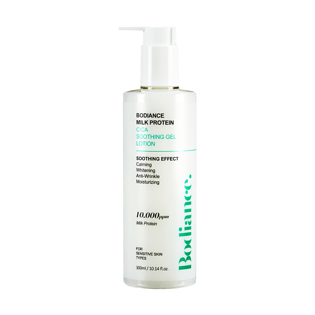 Nomierinošs gēla losjons Bodiance Milk Protein Cica Soothing Gel Lotion