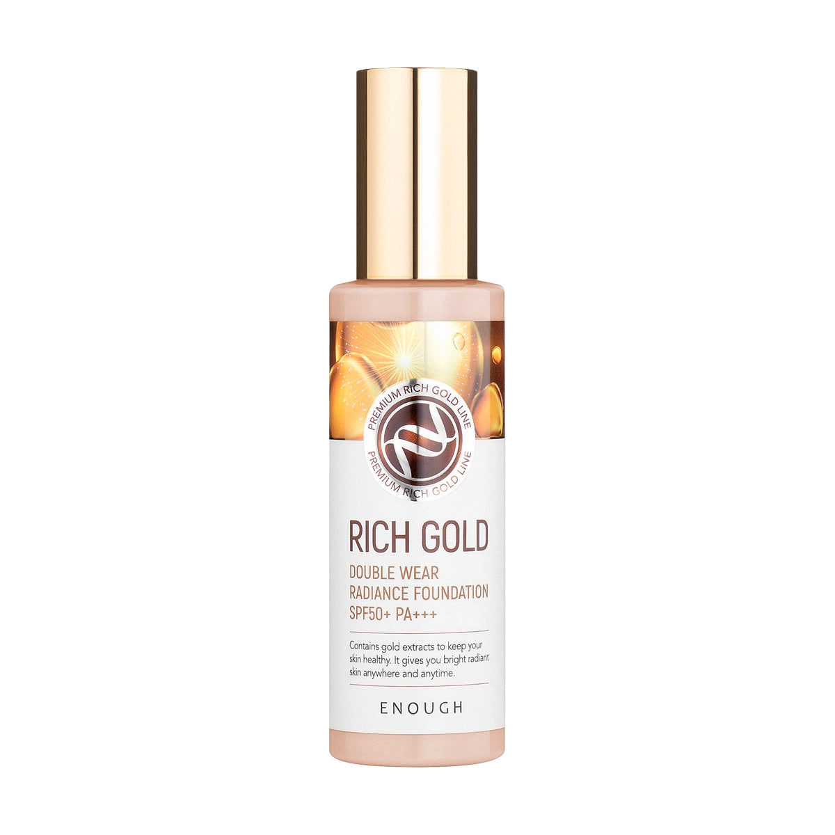 Mirdzošs tonālais krēms ENOUGH Rich Gold Double Wear Radiance Foundation SPF50+ PA+++