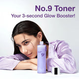 Atjaunojošs peptīdu toniks Numbuzin No.9 NAD+ PDRN Glow Boosting Toner